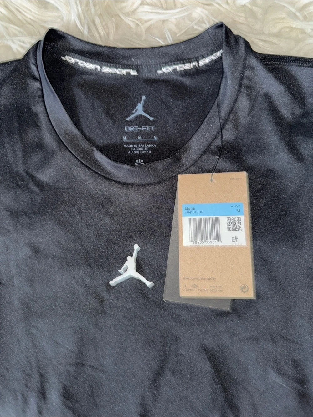 Jordan Black Sleeveless Performance Tank with White Jumpman